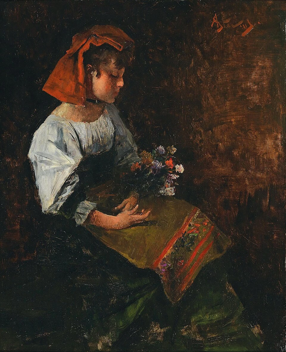 Alfred Émile Stevens - Giovane ragazza italiana
